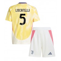 Juventus Manuel Locatelli #5 Vieras Peliasu Lasten 2024-25 Lyhythihainen (+ Lyhyet housut)